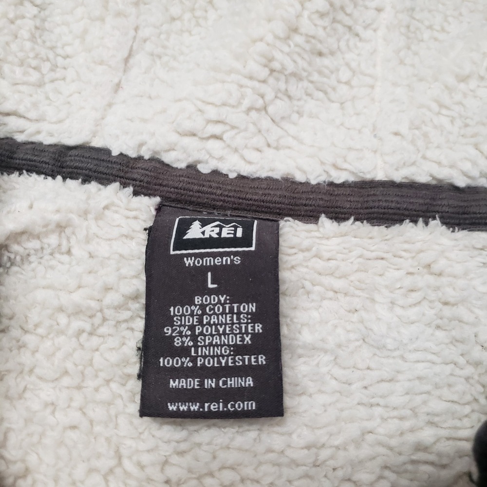 REI Sweatshirt Womens Large Gray Full Zip Hooded Pockets Long Sleeve Outdoors - Picture 3 of 10